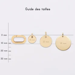 Pendentif personnalisé collection Chapitre mousqueton 11x19 mm plaqué or - à composer