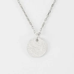 Pendentif personnalisé médaille martelée gravée argent 15 mm