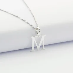 Pendentif personnalisé médaille argent lettre initiale 14 mm