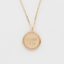 Pendentif personnalisé médaille réversible Eternelle gravée plaqué or 18 mm - HappyBulle x Capucine
