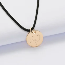 Pendentif personnalisé médaille gravée plaqué or 15 mm - Nos petits imparfaits