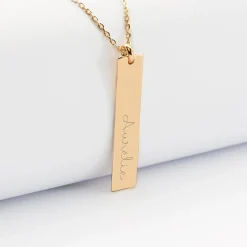 Pendentif personnalisé médaille gravée plaqué or plaque 40x8 mm - édition spéciale 