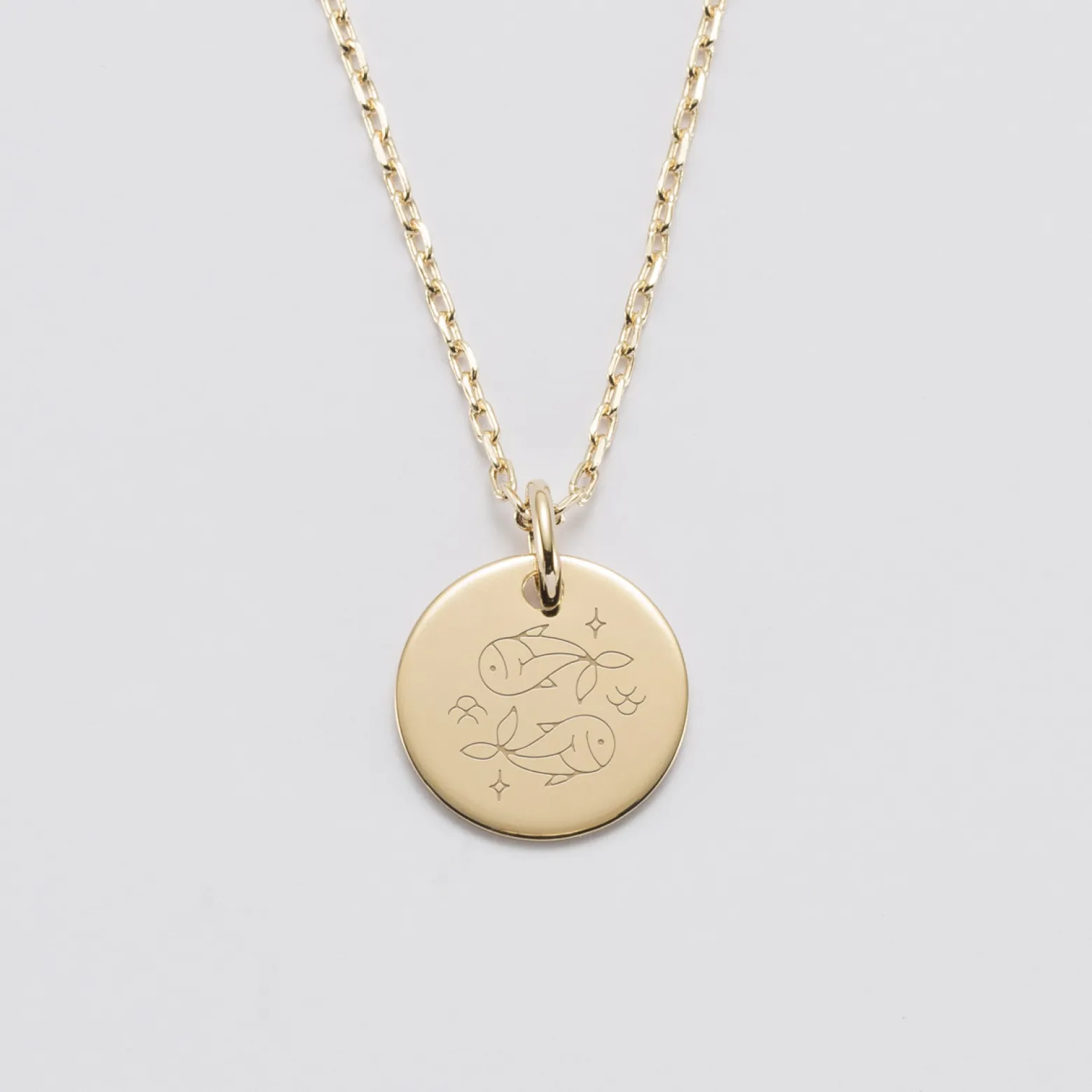 Pendentif personnalisé médaille gravée plaqué or 15 mm - Edition spéciale Astro