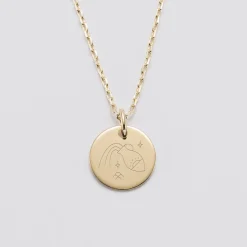 Pendentif personnalisé médaille gravée plaqué or 15 mm - Edition spéciale Astro