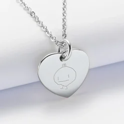 Pendentif personnalisé médaille gravée acier coeur 20x18 mm