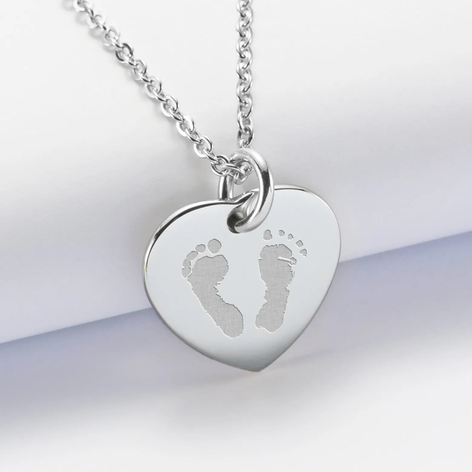 Pendentif personnalisé médaille gravée acier coeur 20x18 mm