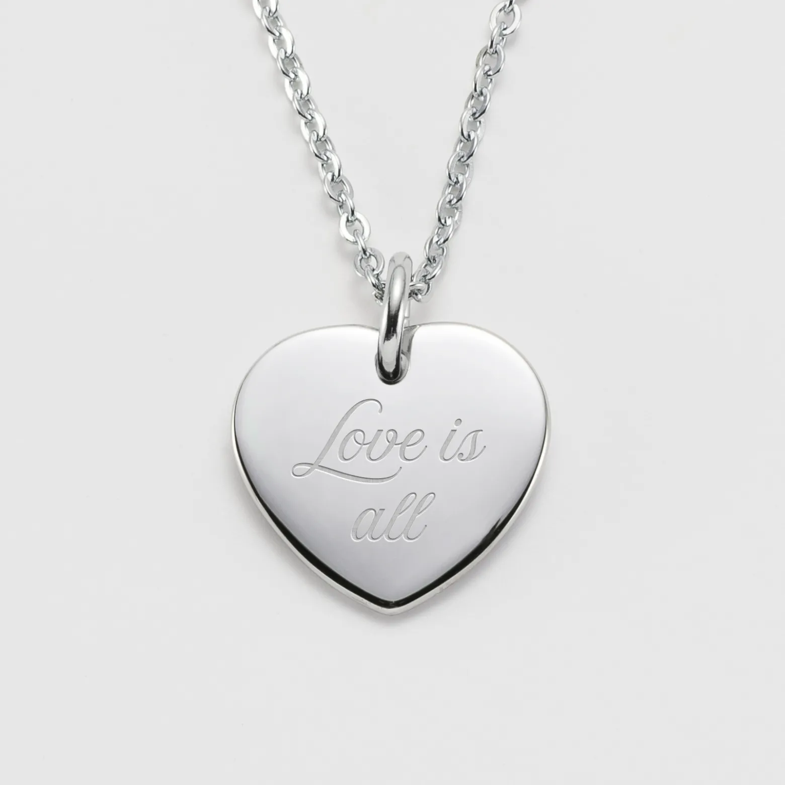 Pendentif personnalisé médaille gravée acier coeur 20x18 mm