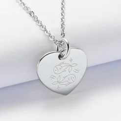 Pendentif personnalisé médaille gravée acier coeur 20x18 mm