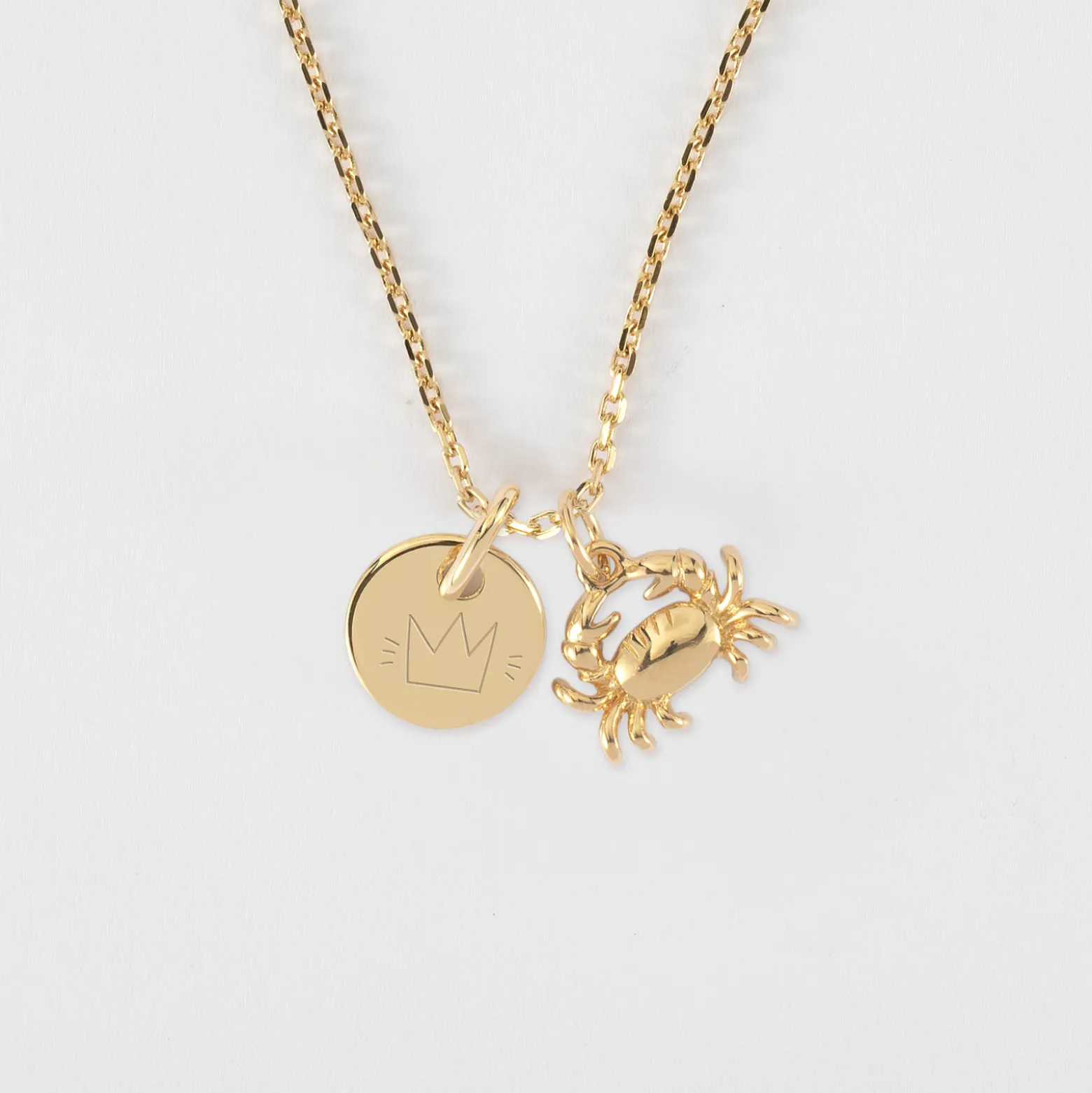 Pendentif personnalisé médaille gravée plaqué or 10 mm et breloque(s) summer - à composer