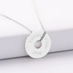 Pendentif personnalisé médaille gravée argent cible soleil 20mm