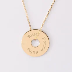 Pendentif personnalisé médaille gravée plaqué or cible soleil 20mm