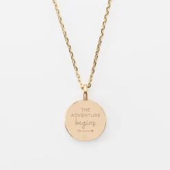 Pendentif personnalisé médaille gravée plaqué or email noir soleil 14 mm
