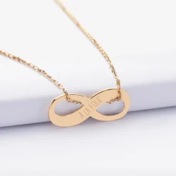Pendentif personnalisé médaille gravée plaqué or infini 25x10mm