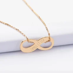 Pendentif personnalisé médaille gravée plaqué or infini 25x10mm