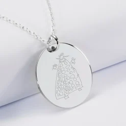 Pendentif personnalisé médaille gravée argent 27 mm