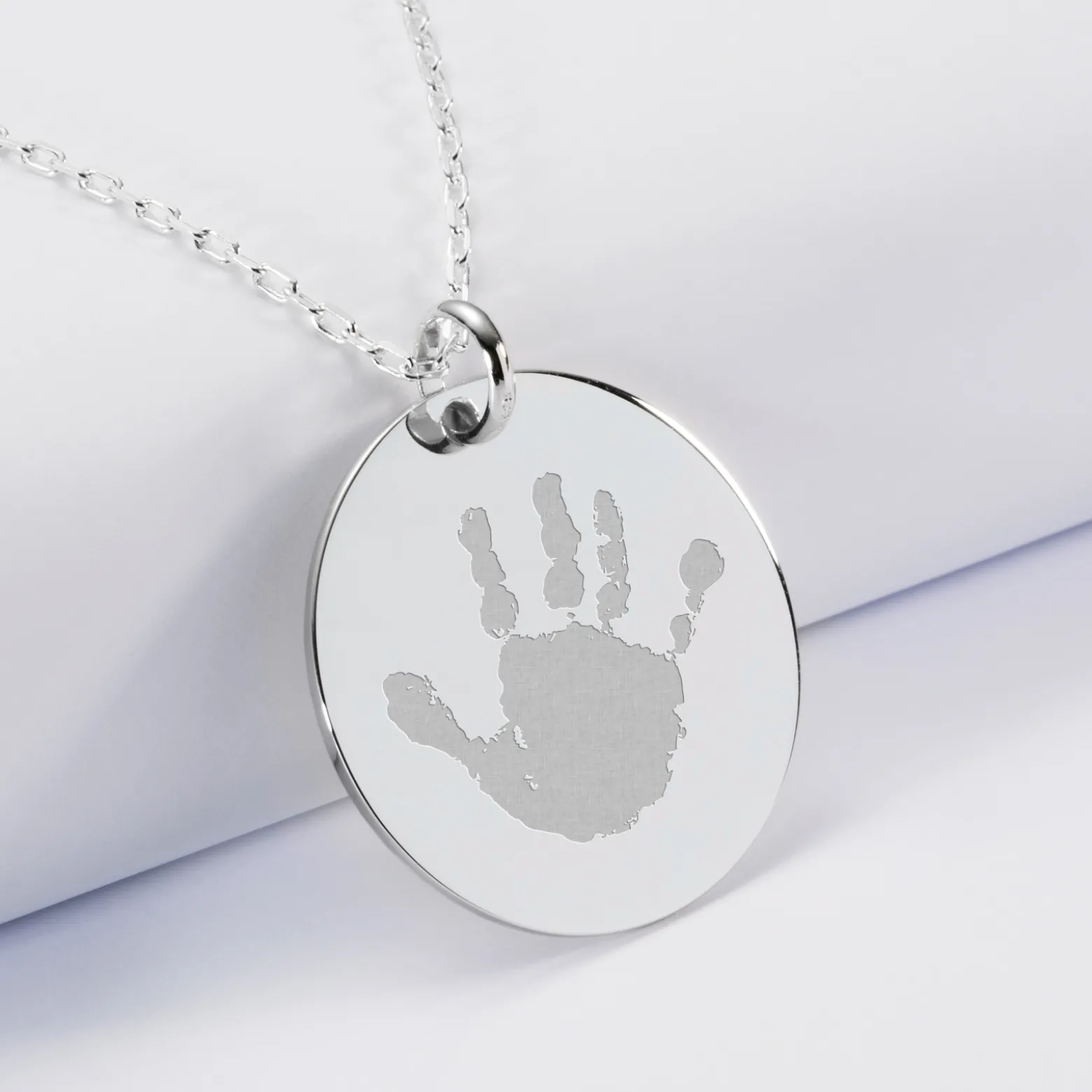 Pendentif personnalisé médaille gravée argent 27 mm