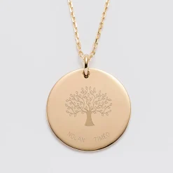 Pendentif personnalisé médaille gravée plaqué or 27 mm