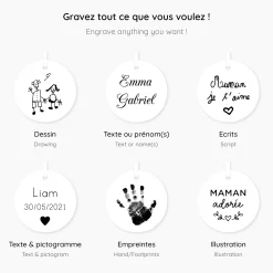 Pendentif personnalisé médaille gravée plaqué or rose 15 mm