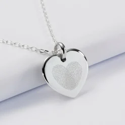 Pendentif personnalisé médaille gravée argent coeur bombé 21x20 mm