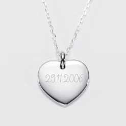 Pendentif personnalisé médaille gravée argent coeur bombé 21x20 mm