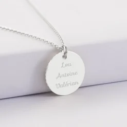 Pendentif personnalisé médaille soleil coeur bombé gravée argent 19 mm