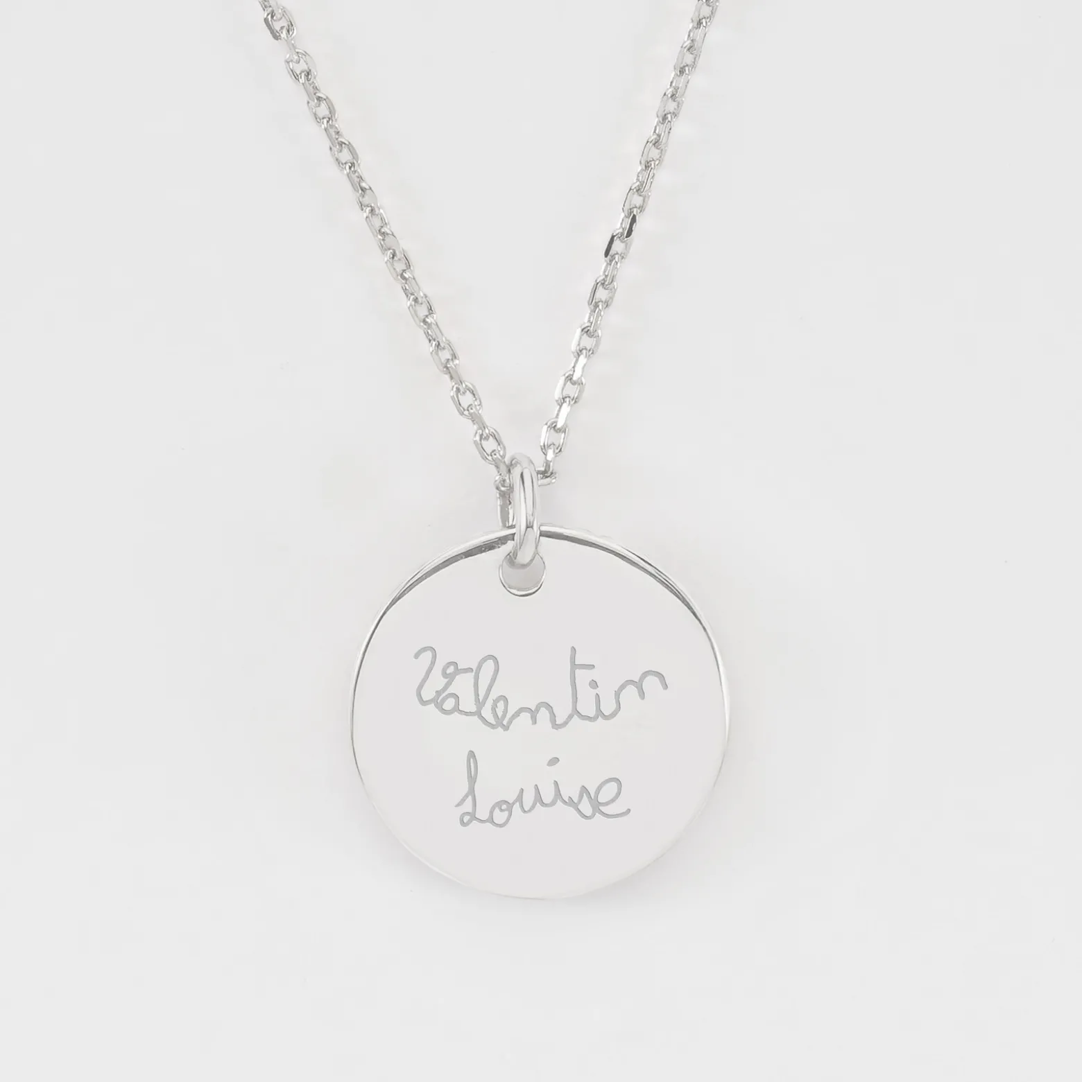 Pendentif personnalisé médaille soleil coeur bombé gravée argent 19 mm