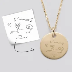 Pendentif personnalisé médaille gravée plaqué or 19 mm - Edition spéciale Arbre de Vie
