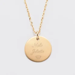 Pendentif personnalisé médaille gravée plaqué or 19 mm - Edition spéciale Arbre de Vie
