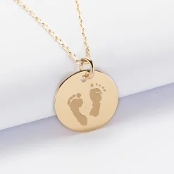 Pendentif personnalisé médaille gravée plaqué or 19 mm - Edition spéciale Arbre de Vie