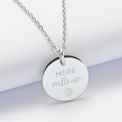 Pendentif personnalisé médaille gravée acier 20 mm