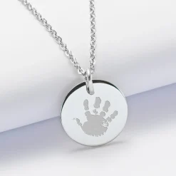 Pendentif personnalisé médaille gravée acier 20 mm