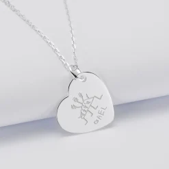Pendentif personnalisé médaille gravée argent coeur 19x21mm