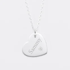 Pendentif personnalisé médaille gravée argent coeur 19x21mm