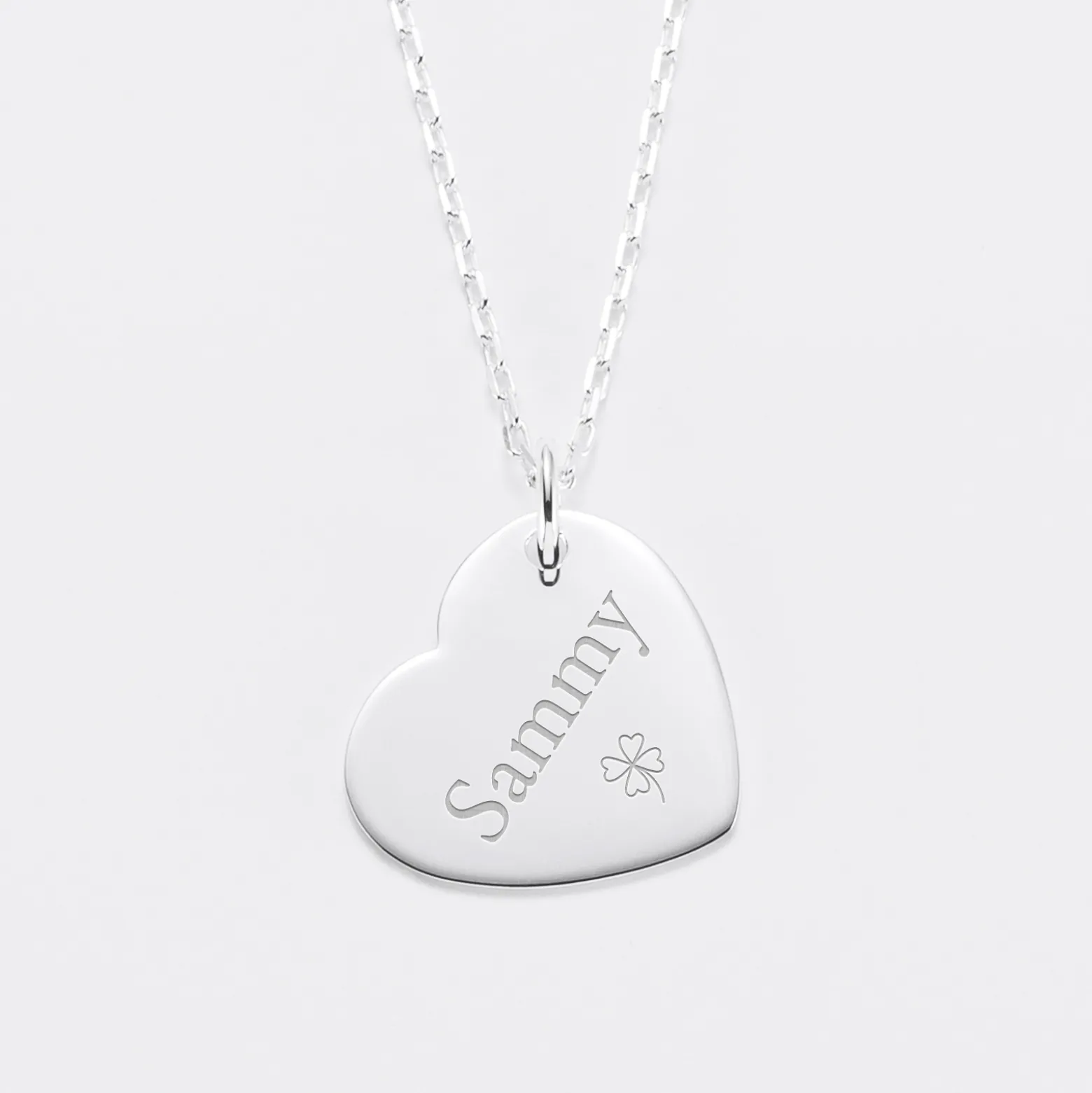 Pendentif personnalisé médaille gravée argent coeur 19x21mm