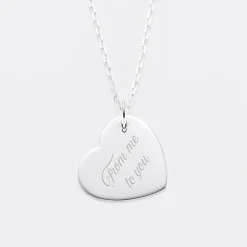 Pendentif personnalisé médaille gravée argent coeur 19x21mm
