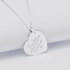 Pendentif personnalisé médaille gravée argent coeur 19x21mm