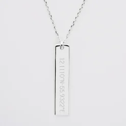Pendentif personnalisé médaille gravée argent plaque 40x8 mm