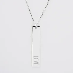 Pendentif personnalisé médaille gravée argent plaque 40x8 mm
