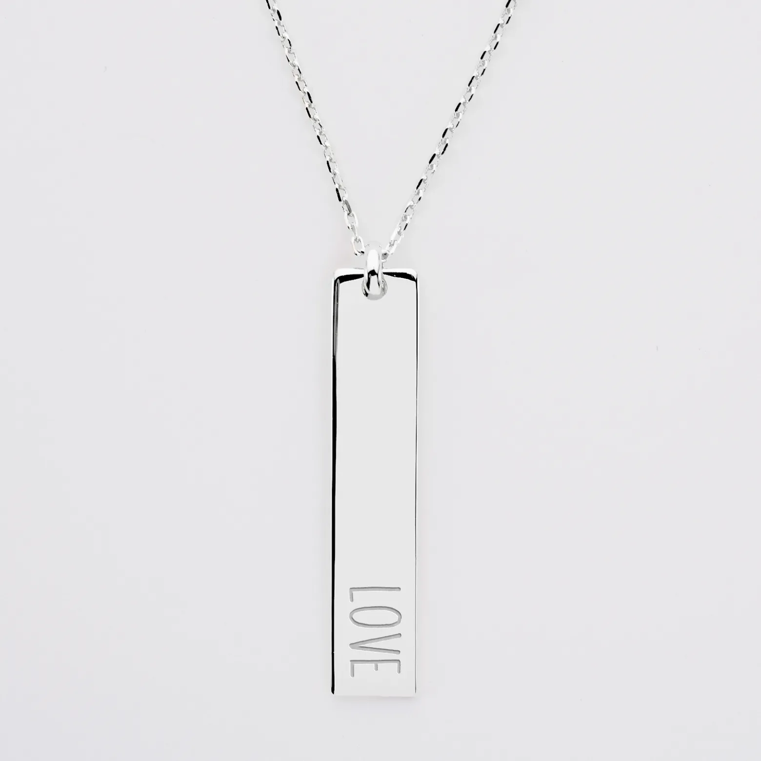 Pendentif personnalisé médaille gravée argent plaque 40x8 mm