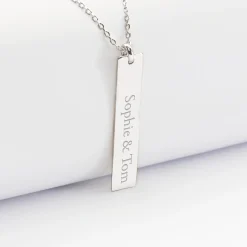 Pendentif personnalisé médaille gravée argent plaque 40x8 mm