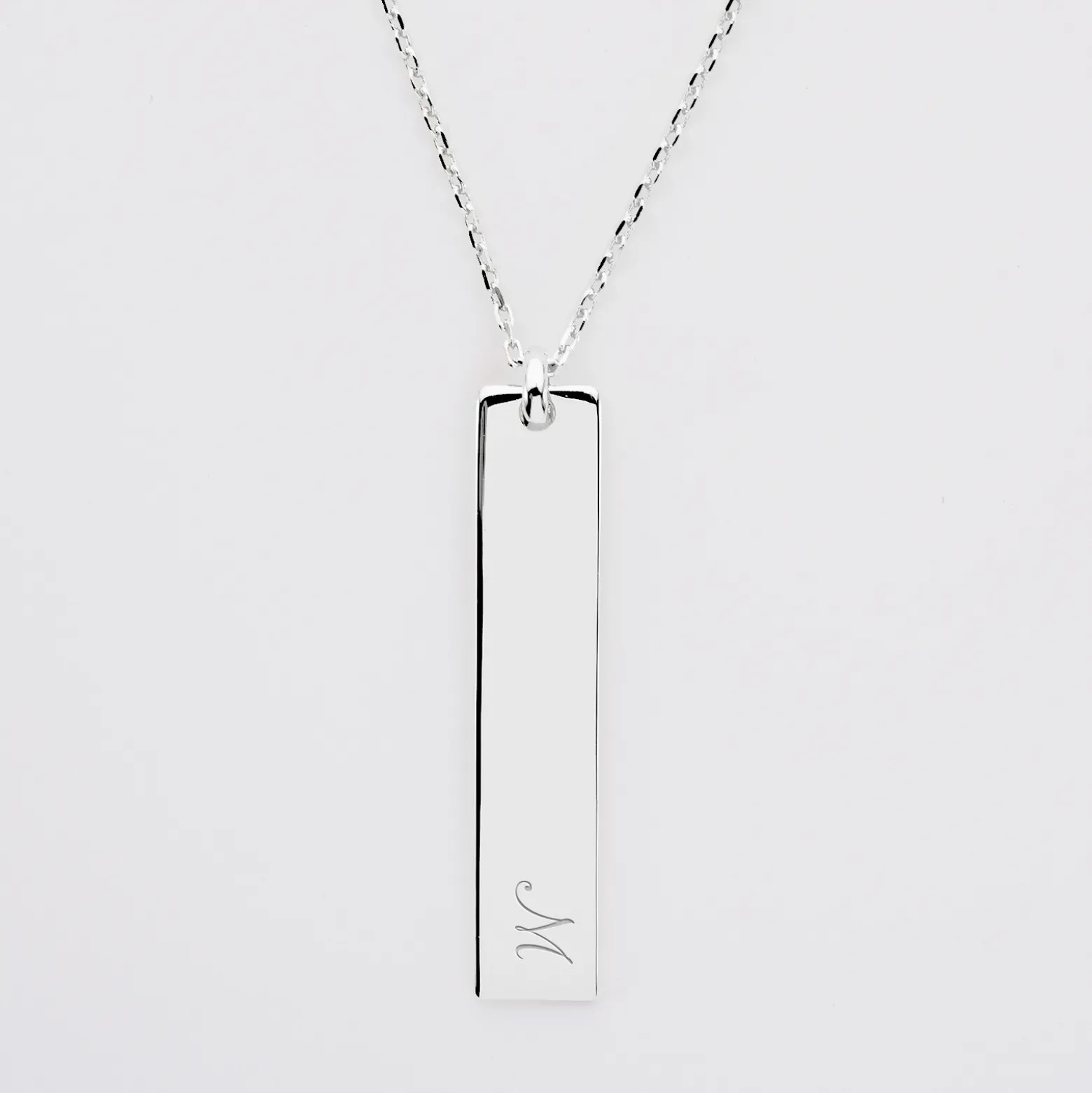 Pendentif personnalisé médaille gravée argent plaque 40x8 mm