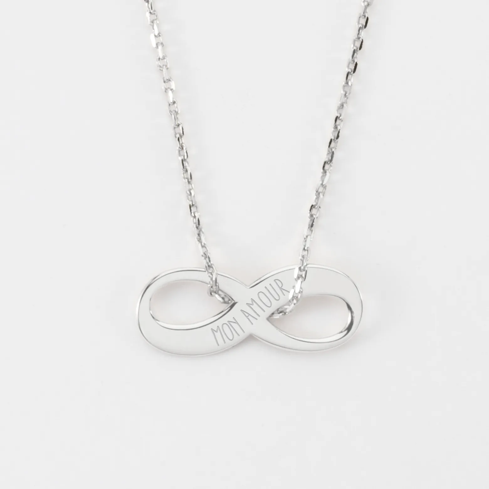 Pendentif personnalisé médaille gravée argent infini 25x10mm