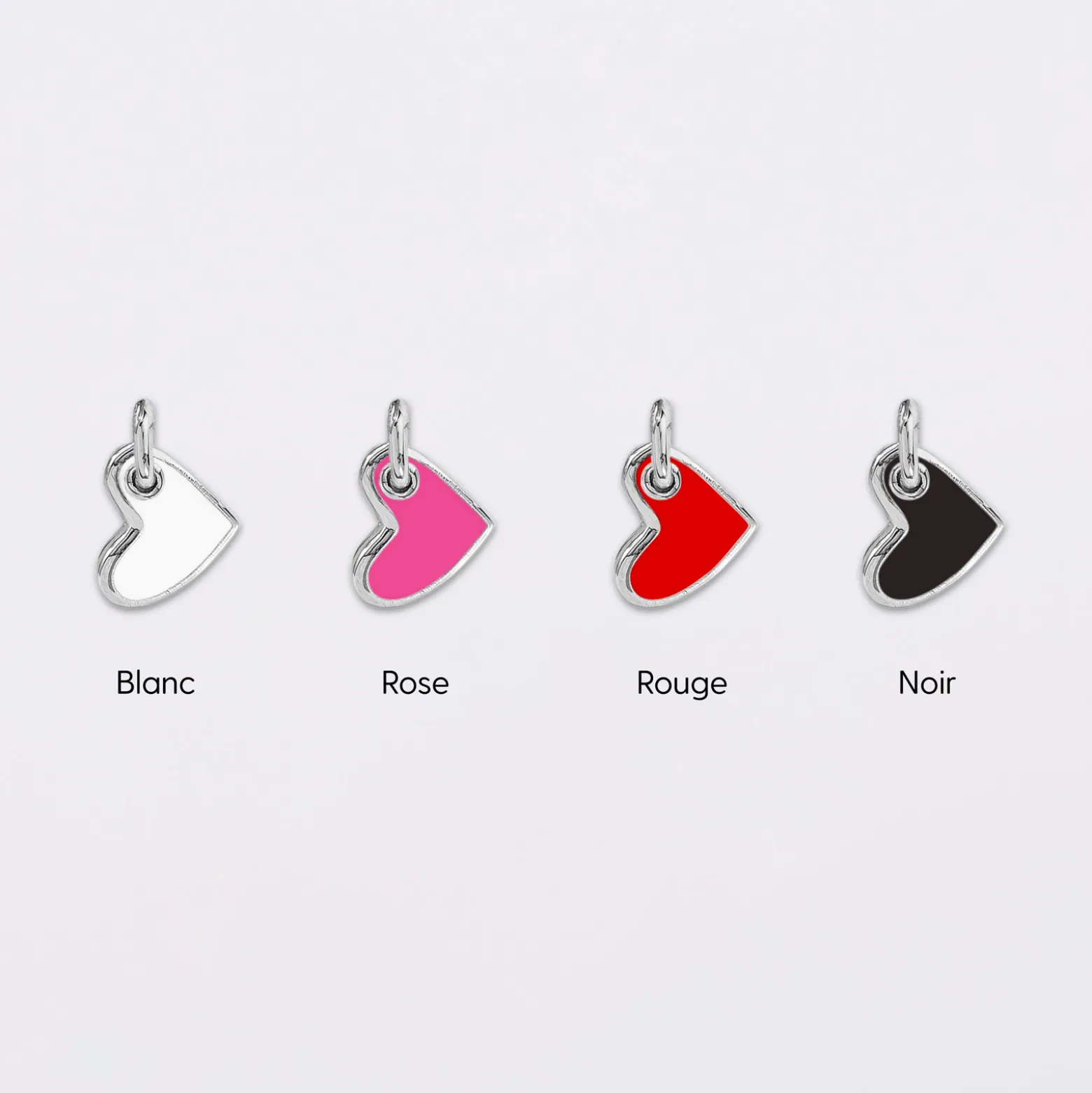 Pendentif personnalisé médaille gravée argent 15 mm et breloque coeur email 10 mm