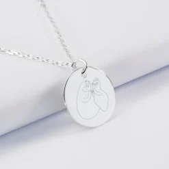 Pendentif personnalisé médaille gravée argent 19 mm - HappyBulle x Barbapapa