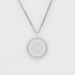 Pendentif personnalisé médaille réversible contour tressé Eternelle gravée argent 18 mm