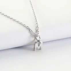 Pendentif personnalisé médaille argent lettre initiale 5 mm