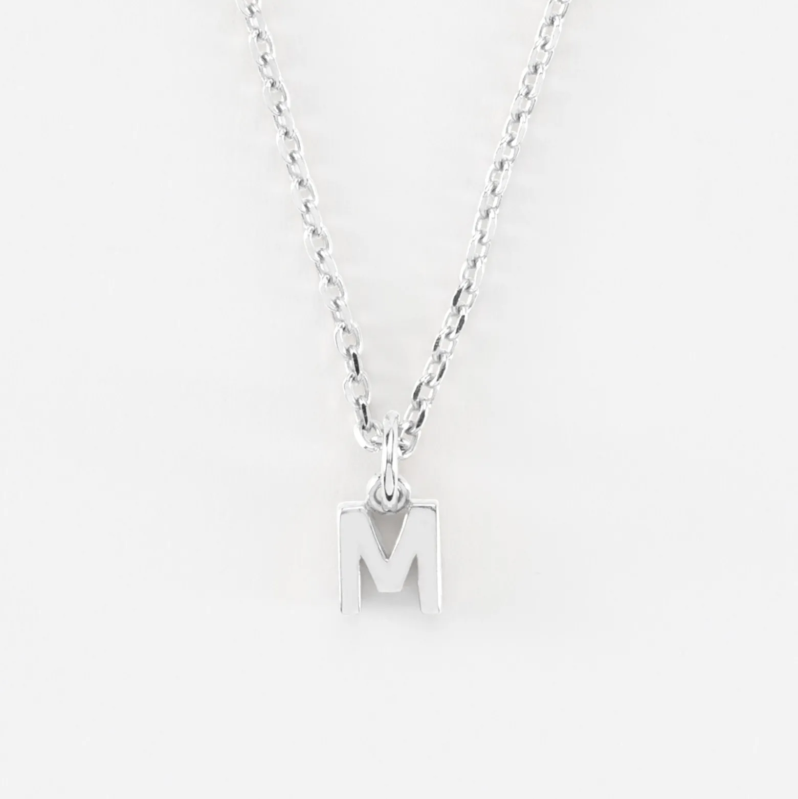 Pendentif personnalisé médaille argent lettre initiale 5 mm