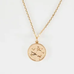 Pendentif personnalisé médaille gravée plaqué or ange texturée 14 mm