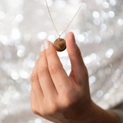 Pendentif personnalisé médaille gravée plaqué or 19 mm - Edition spéciale mariage Coeur Infini