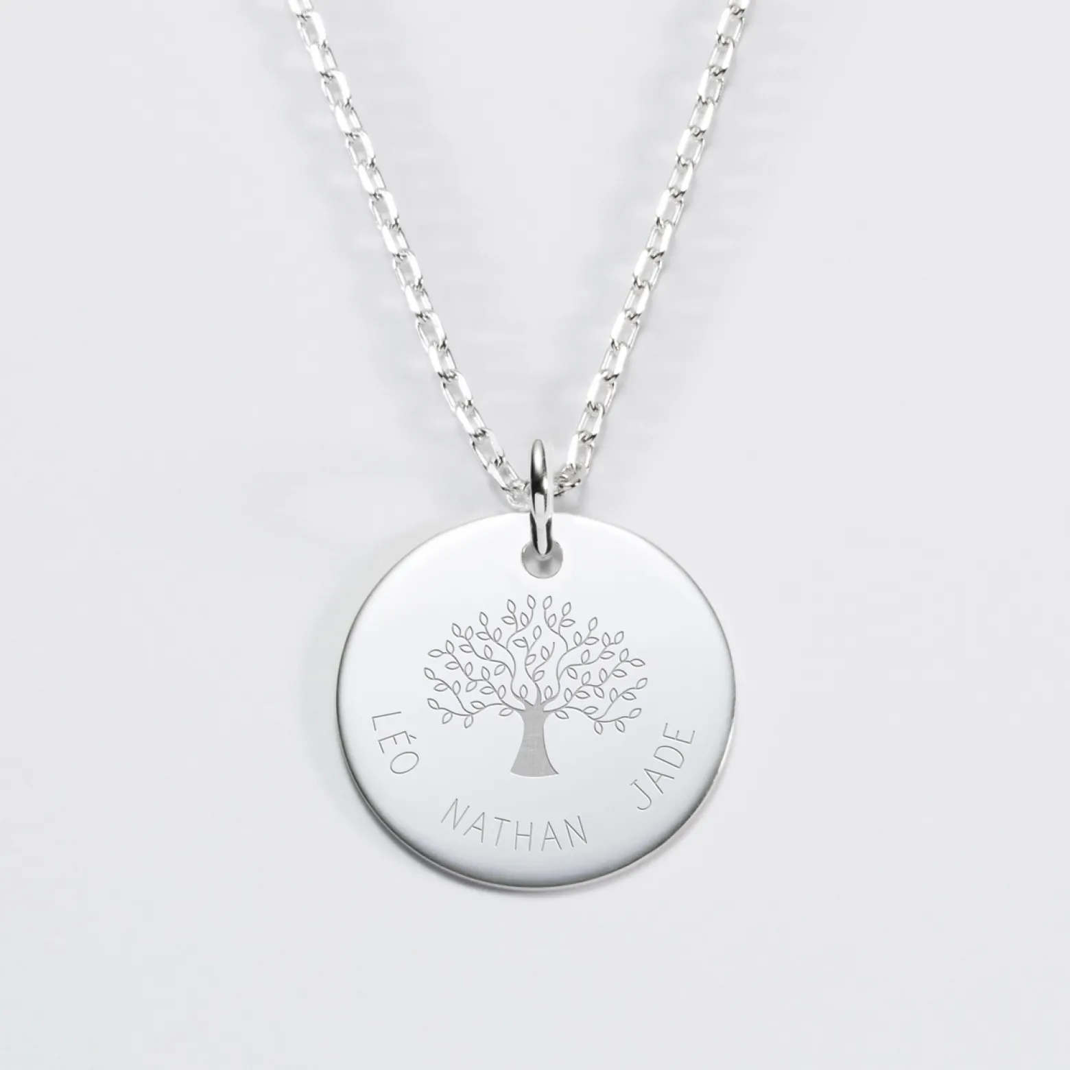 Pendentif personnalisé médaille gravée argent 19 mm - Edition spéciale Arbre de Vie